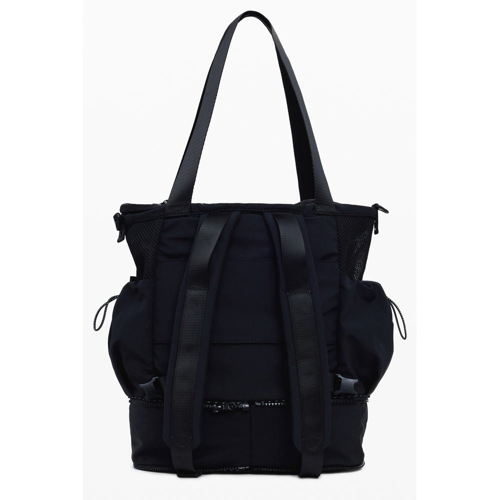 Black Polyester Women's Convertible Bag