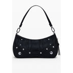 Black Polyurethane Women Handbag