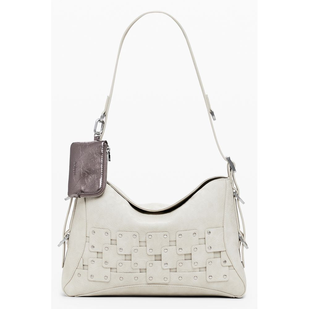 Beige Polyurethane Women's Bag