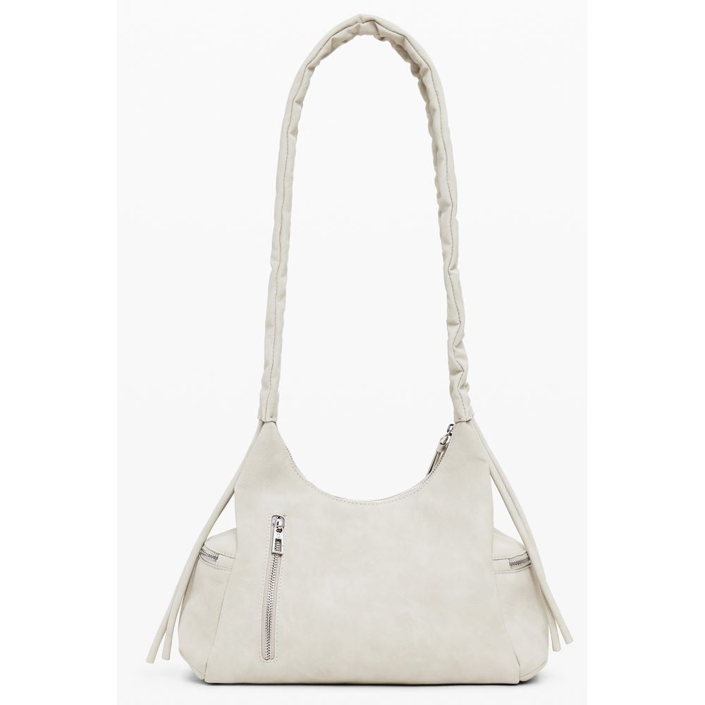 Beige Polyurethane Women's Handbag