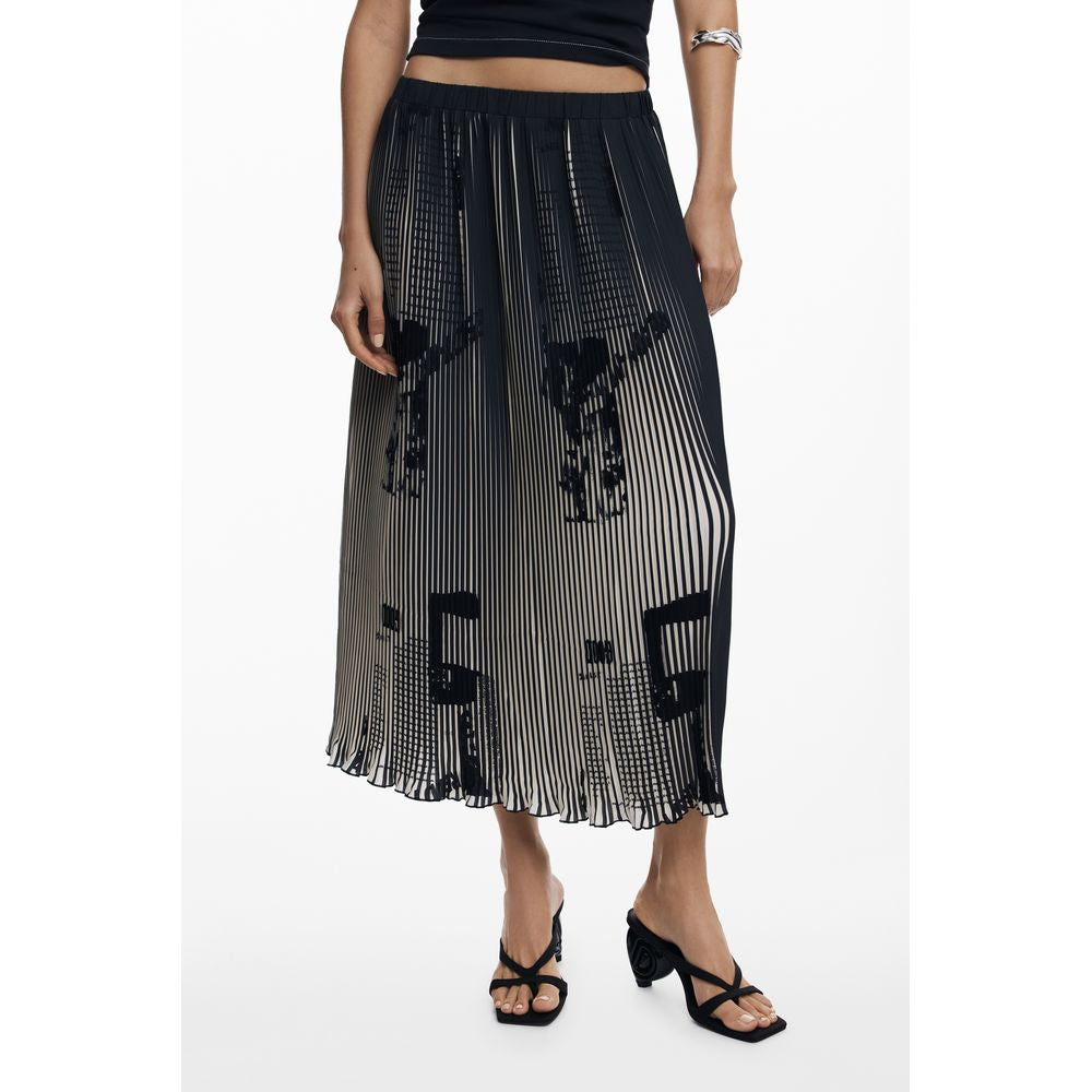 Black Polyester Women Skirt