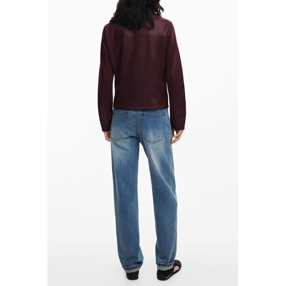 Red Polyester Women's Jacket