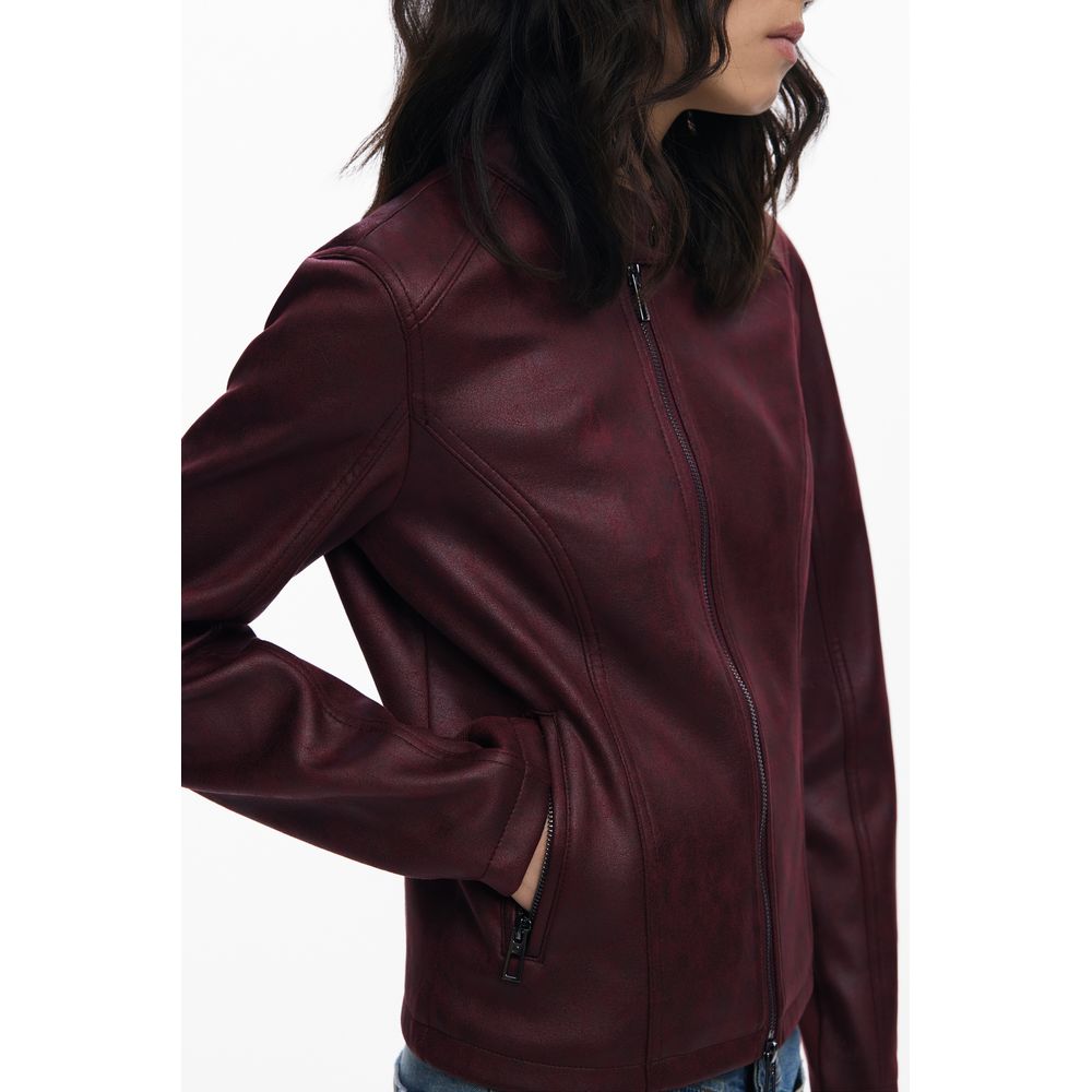 Red Polyester Women's Jacket