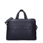 Blue Leather Business And Laptop Bag