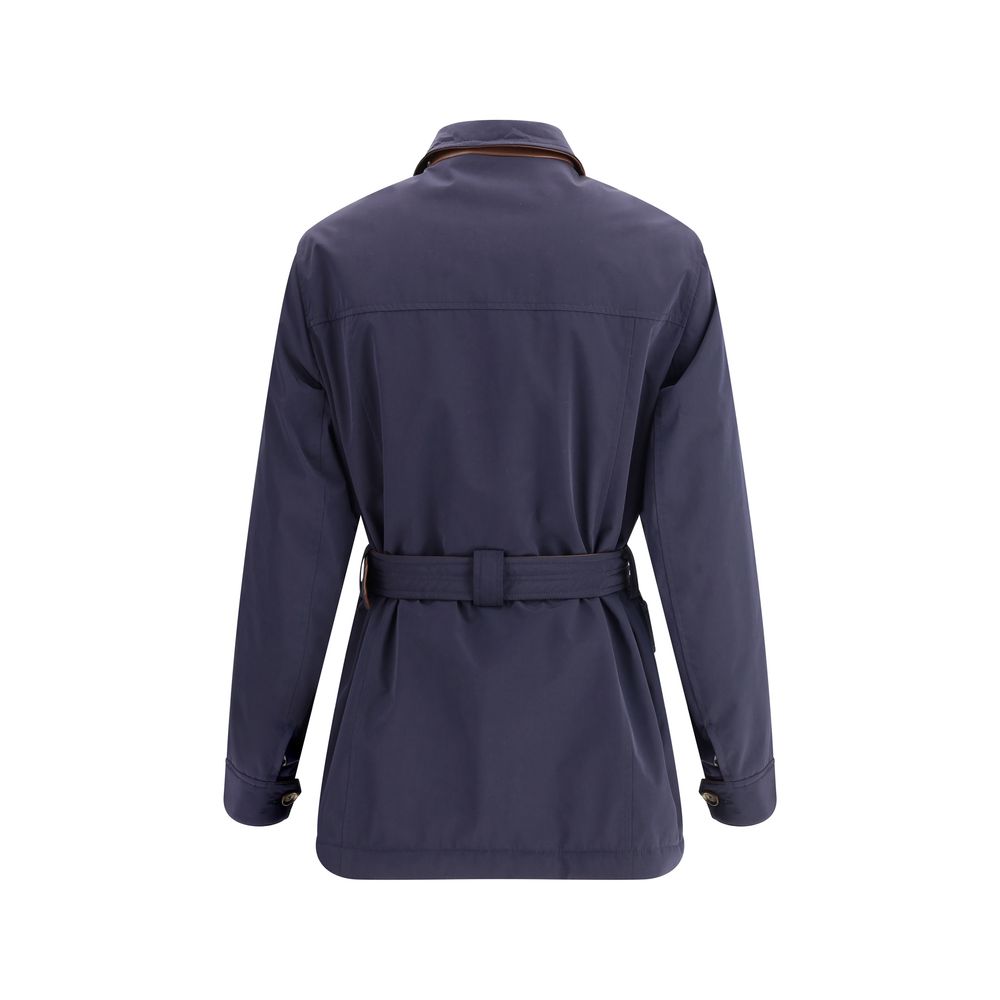 Blue Polyester Coat