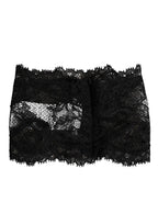 Black Lace Bandeau Bustier Top Sheer Stretch Underwear