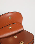 Brown Leopard Print Calf Leather Small Coin Purse Wallet