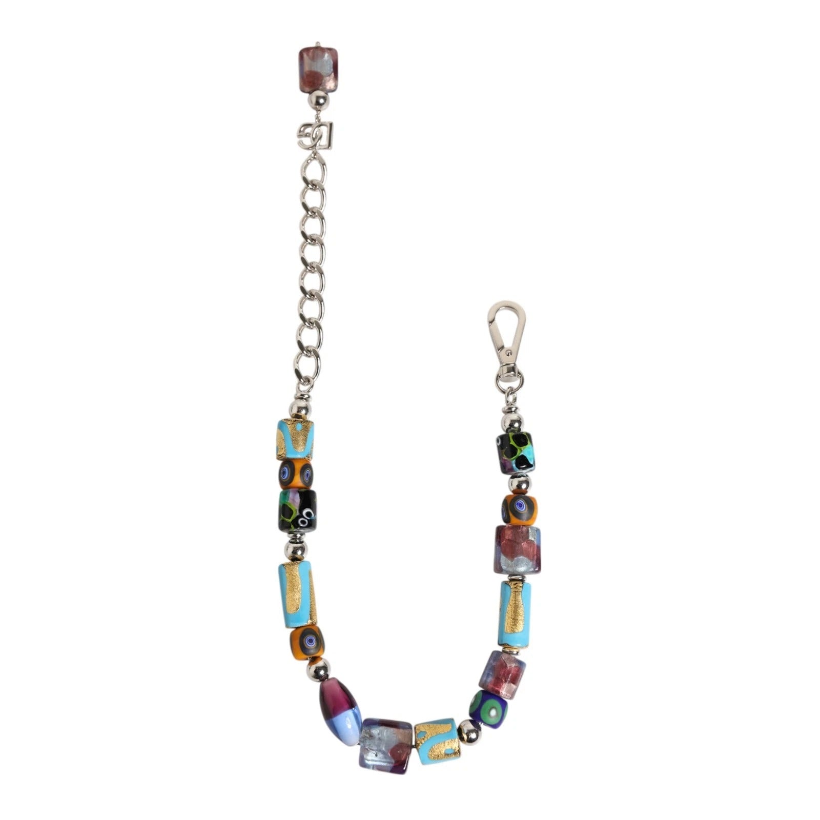 Multicolor Murano Glass Beads Brass Zamak Necklace