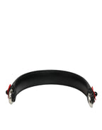 Black Embellished Leather Bag Handle Women Shoulder Strap