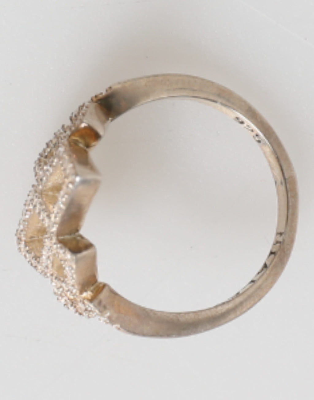 Geometric Diamond Shape Pave CZ Crystal Jewelry Ring