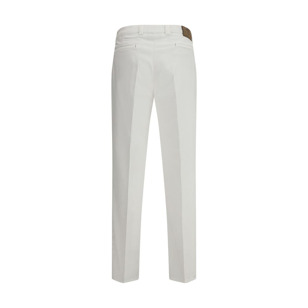White Cotton Casual Pants