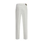 White Cotton Casual Pants