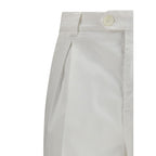 White Cotton Casual Pants