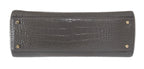 Grey Croc Embossed Leather Elissa Bristol Drive Tote Handbag Bag