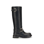 Black Calf Leather Bos Taurus Lace-Up Boots