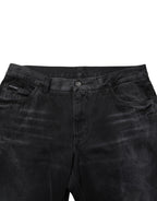 Black Washed Cotton Skinny Men Denim Jeans