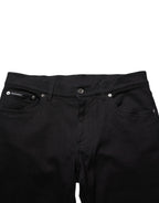 Black Cotton Blend Skinny Men Trouser Pants