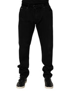 Black Cotton Regular Denim Men Trouser Jeans
