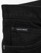 Black Cotton Regular Denim Men Trouser Jeans