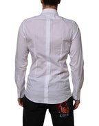 White Cotton DG Logo Pearl GOLD Formal Shirt