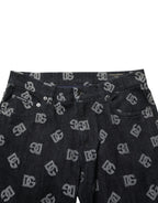 Black DG Monogram Cotton Skinny Denim Jeans