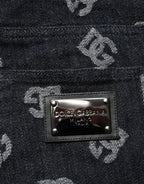 Black DG Monogram Cotton Skinny Denim Jeans