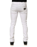 White Distressed Ripped Denim Trouser Jeans