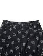 Black Monogram Denim Cargo Men Bermuda Short