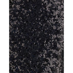 Black Polyester Midi Skirt