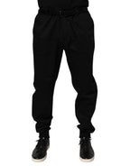 Black Cotton Stretch Casual Trouser Pants