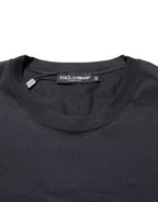 Black Logo Compass Cotton Crew Neck T-shirt