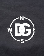 Black Logo Compass Cotton Crew Neck T-shirt