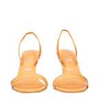 Orange Leather Stiletto Heel Sandals