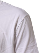 White Cotton Crew Neck Short Sleeves T-shirt