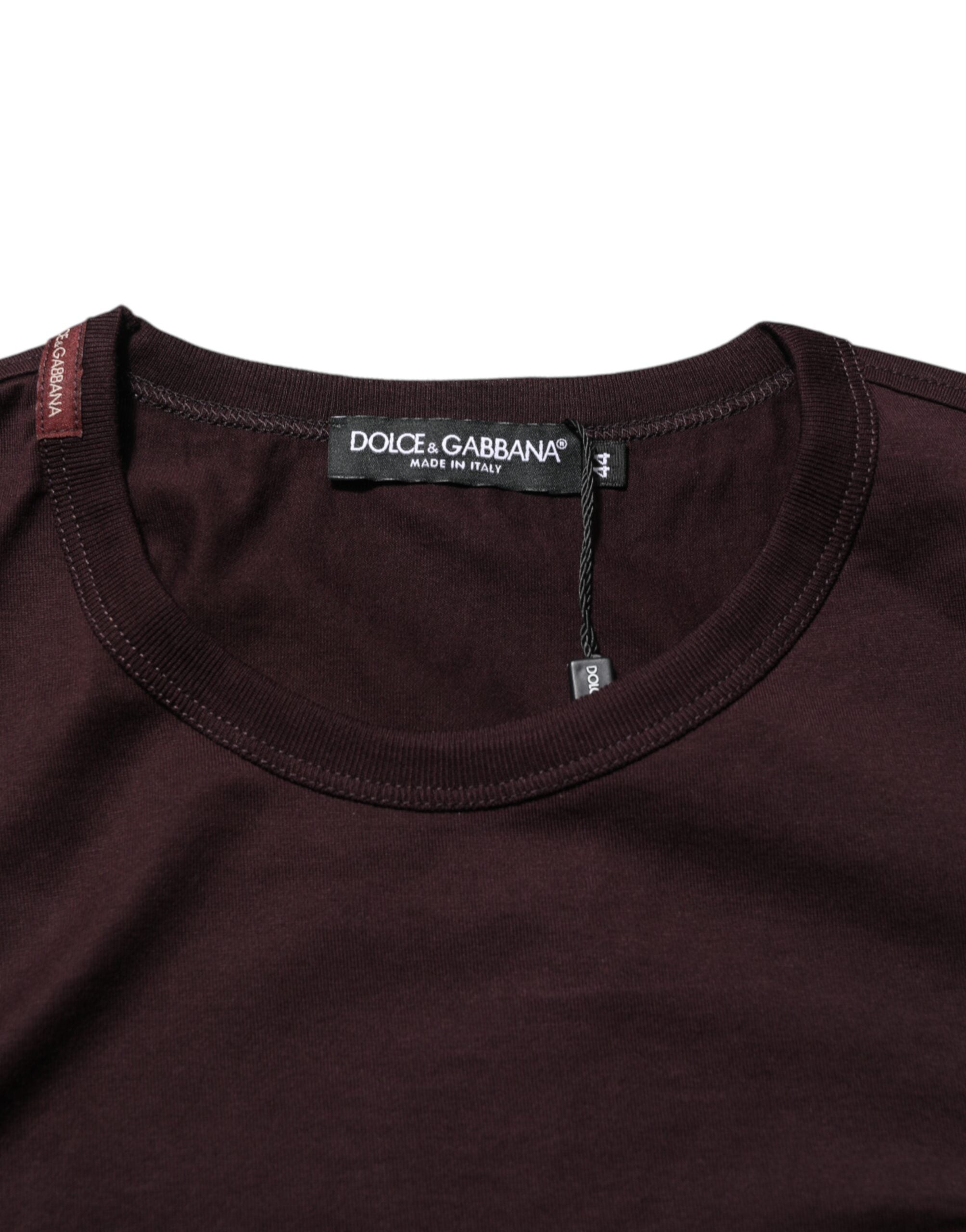 Brown Logo Plaque Cotton Crew Neck T-shirt