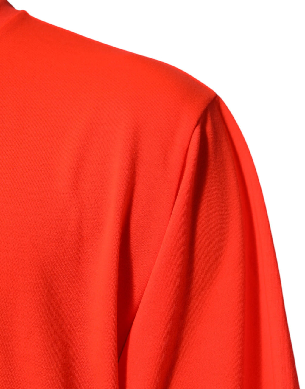 Neon Orange Polyester Men Crew Neck T-shirt