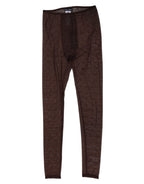 Brown Nylon Logo Lace Leggings Pants Underwear