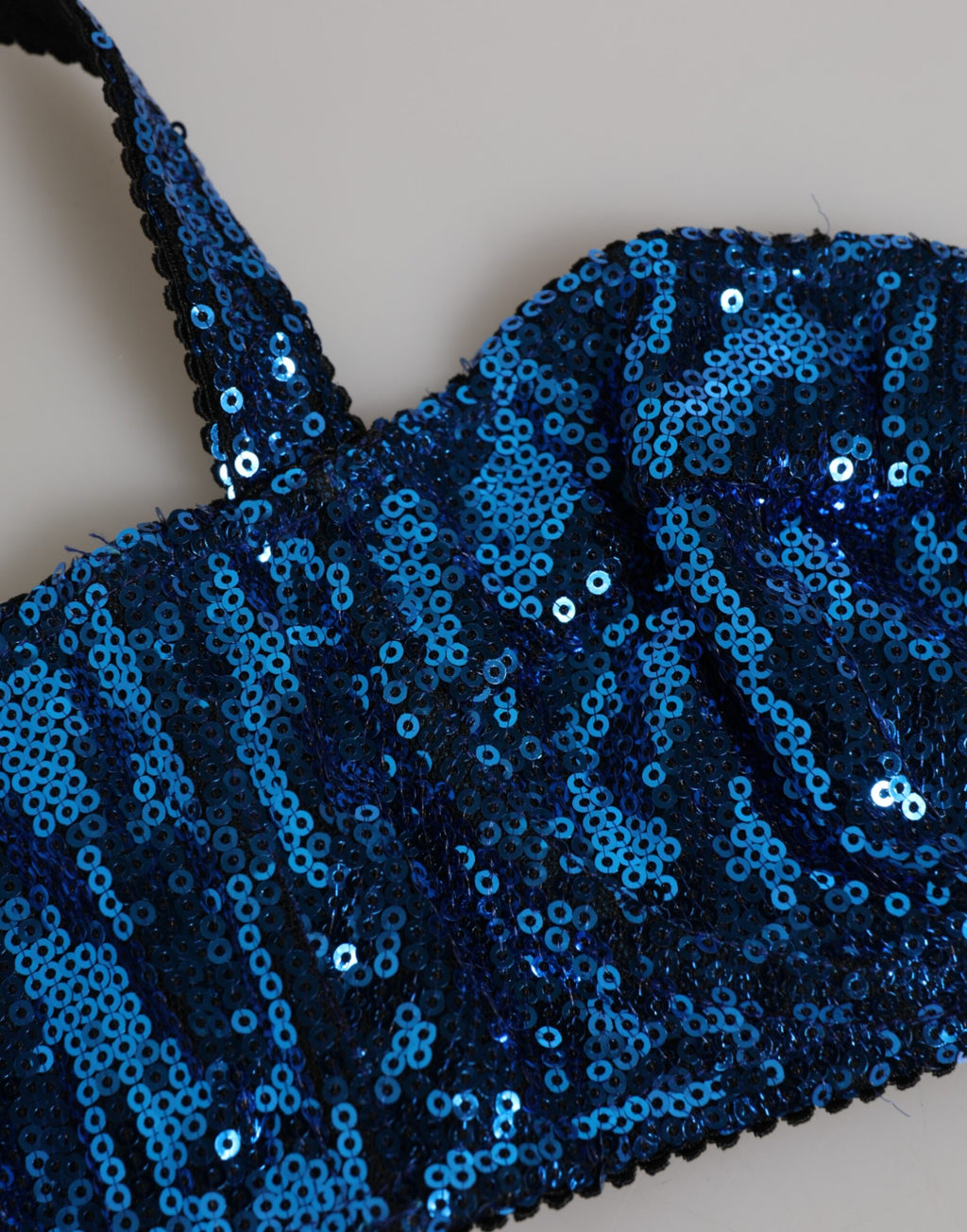 Blue Sequin Embellished Balconnet Bra Underwear