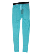 Light Blue Nylon Logo Lace Leggings Pants Underwear