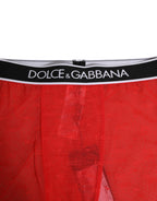 Red Logo Lace Tight Midi Trousers Underwear