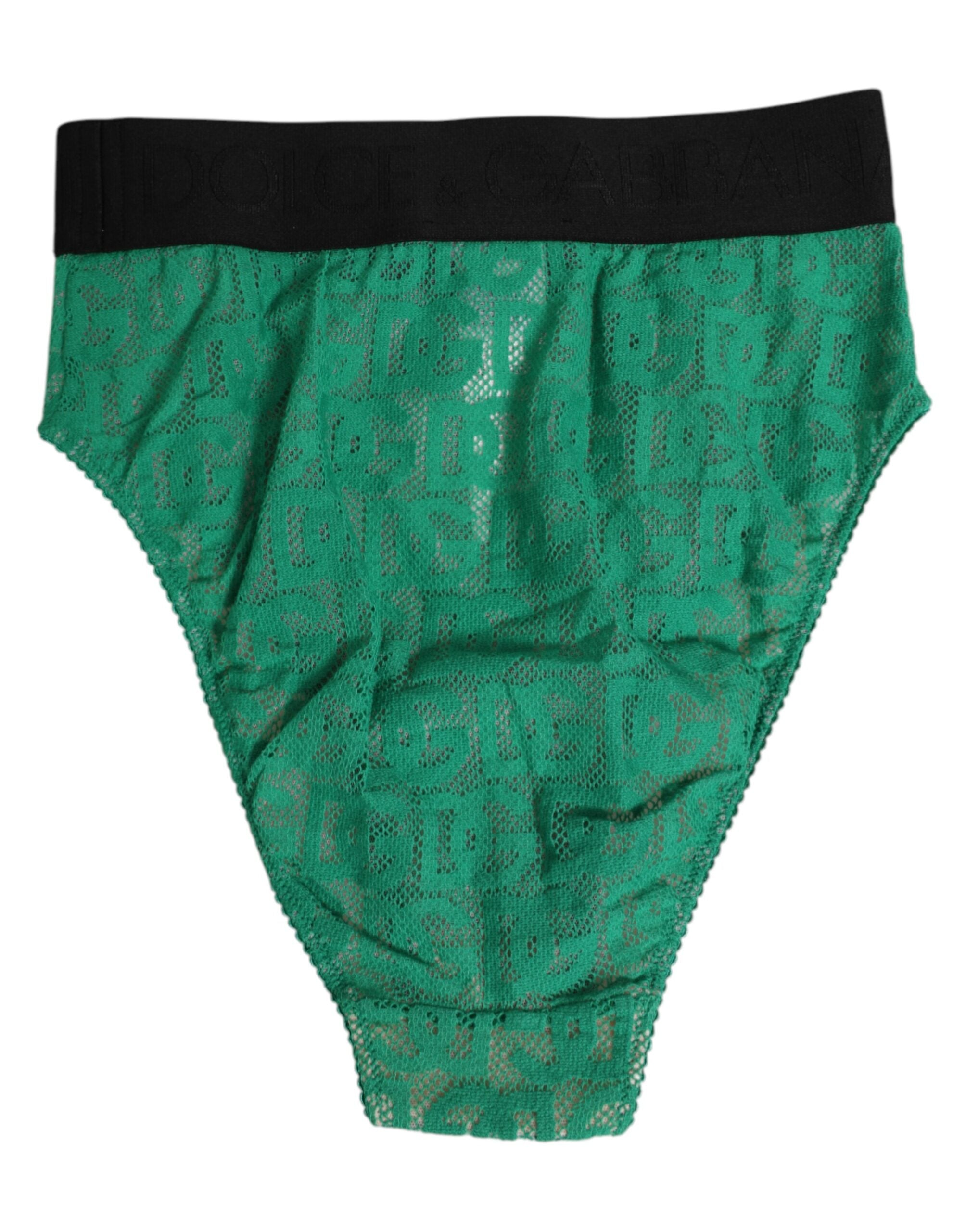 Green DG Logo Lace High Brief Panty Underwear