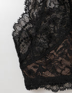 Black Floral Lace Mesh High Brief Panty  Underwear