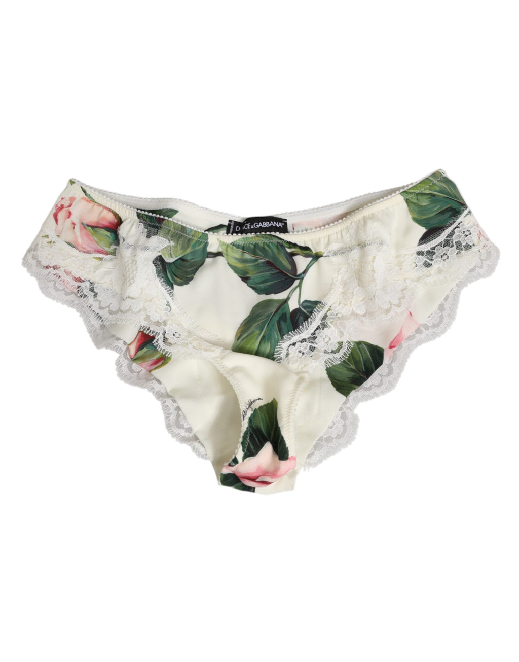 White Silk Satin Floral Lace Trim Slip Underwear