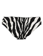 Black White Zebra Print Slip Briefs Underwear