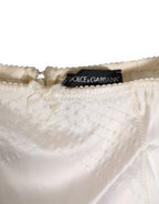 Off White Silk High Waist Girdle Panty Underwear