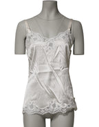 Off White Floral Lace Tank Lingerie Top Underwear
