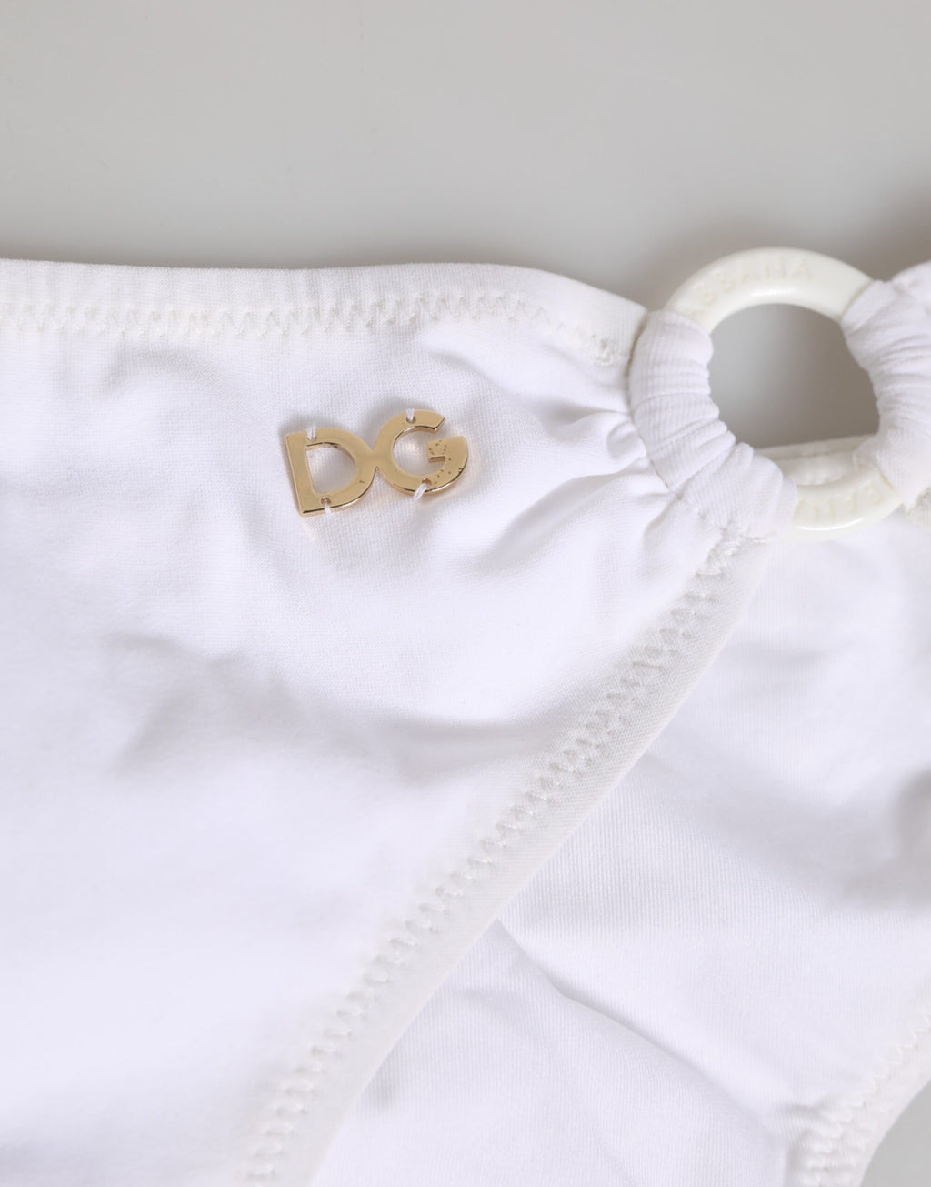 White Logo Swimsuit 2 Piece Top Bottom Swimwear