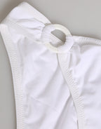 White Logo Swimsuit 2 Piece Top Bottom Swimwear