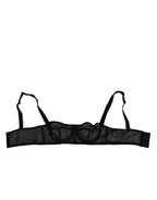 Black Floral Underwired Balconette Bra Underwear