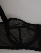 Black Floral Underwired Balconette Bra Underwear